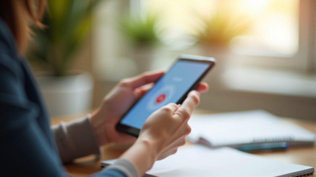 Aplicação de treino de escuta em telemóvel durante exercício prático